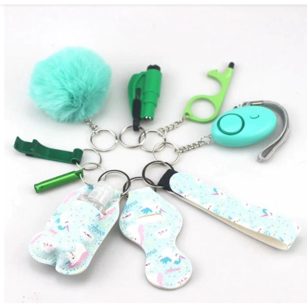 10-piece Self Defense Keychain in Unicorn Pattern